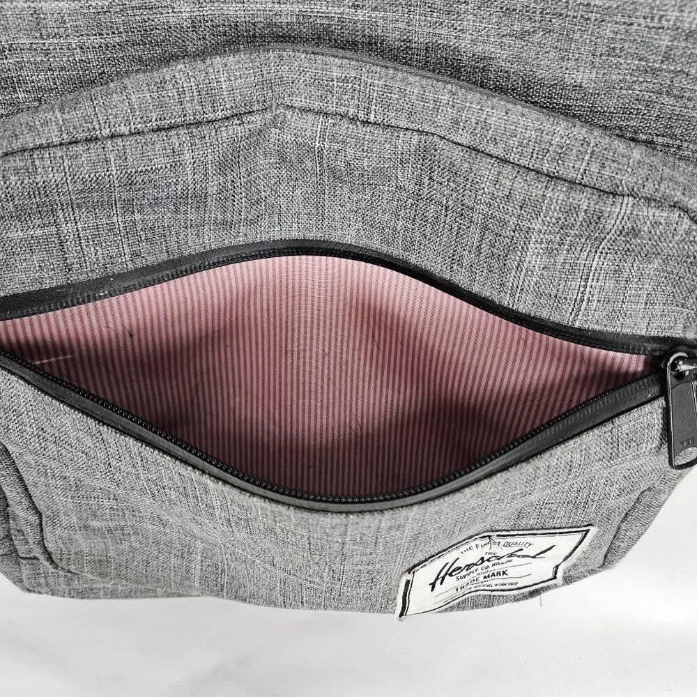 Herschel Grey Laptop Sleeve Multiple Pockets Organizer School Backpack Bag